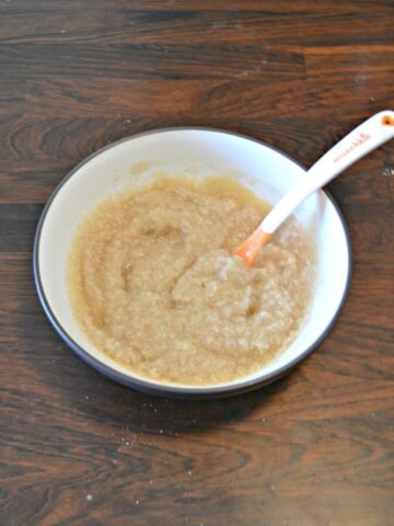 Just 3 ingredients make up this delicious Apple Cinnamon Oatmeal for baby!
