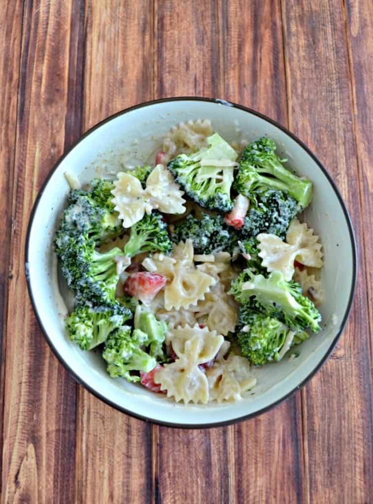 Make a delicious pasta salad filled with broccoli!