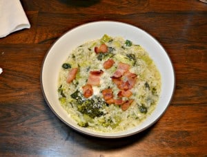 Get your veggie in with this Instant Pot Broccoli, Bacon, and Rice Soup!