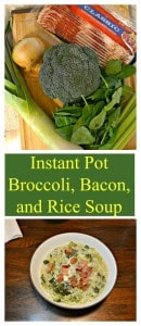 Everything you need to make Instant Pot Broccoli, Bacon, and Rice Soup!