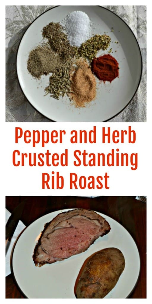 Looking for a delicious roast? Try my Pepper and Herb Crusted Standing Rib Roast with Parmesan Garlic Horseradish sauce!