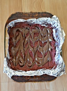 Put a chocolate swirl on top of these Red Velvet Brownies