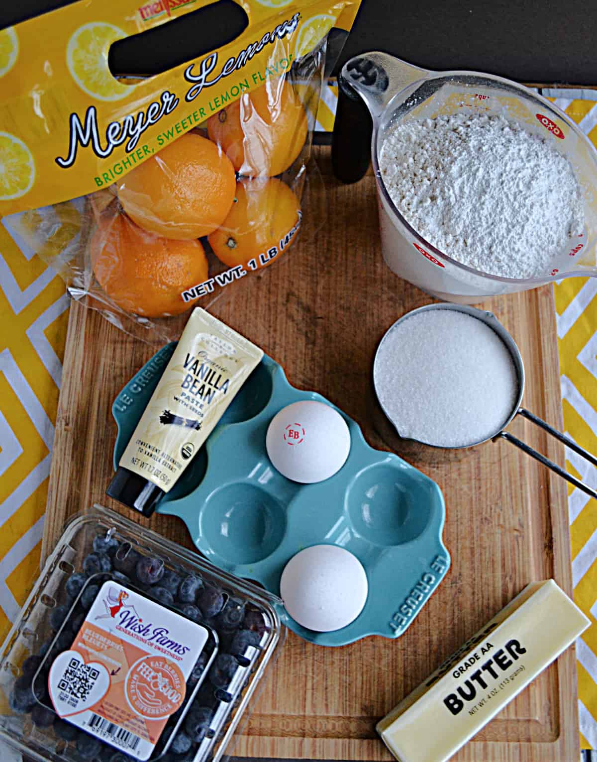 Everything you need to make Meyer Lemon Blueberry Muffins.