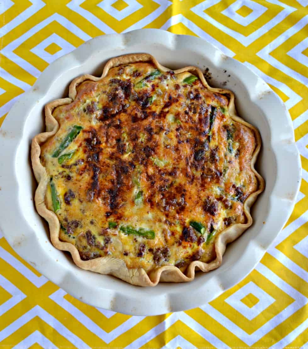 Asparagus, Sausage, and Onion Quiche