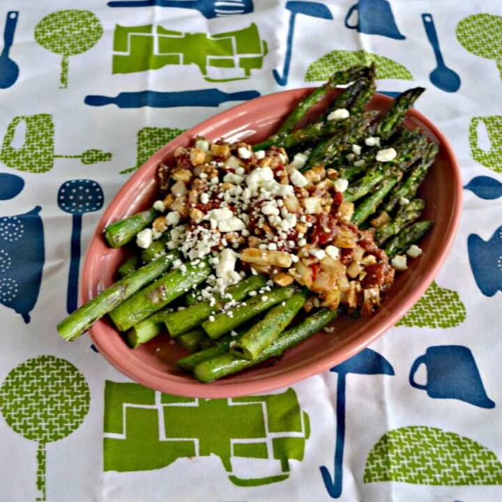 Grilled Asparagus with Greek Marinated Vegetables is a delicious vegetable side dish