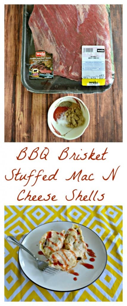 Grab yourself a beef brisket and make these BBQ Brisket Stuffed Mac N Cheese Shells for dinner tonight!