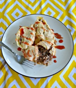 Grab a fork and a napkin then dig in to these mouthwatering BBQ Brisket Stuffed Mac N Cheese Shells