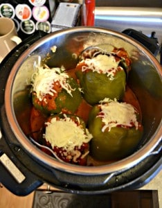 There's no need to cook the ground beef before making Stuffed Peppers in the Instant Pot!