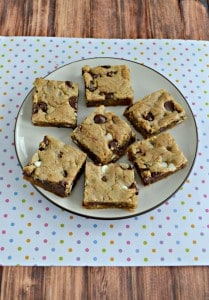 You'll love the chocolatey flavor of these Triple Chocolate Chip Cookie Bars