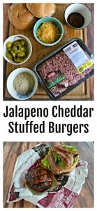 Everything you need to make delicious Jalapeno Cheddar Stuffed Burgers