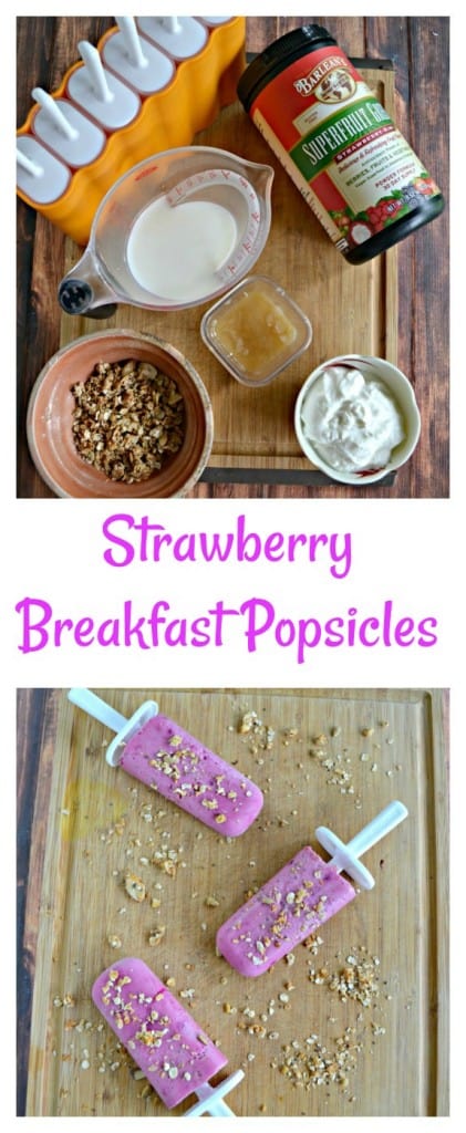 Delicious Strawberry Breakfast Popsicles are the perfect on the go breakfast!
