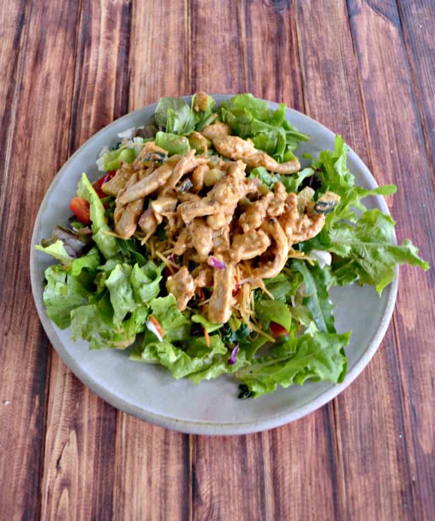 Grab some fresh veggies at the Farmer's Market and make this delicious Hummus Chicken Salad!