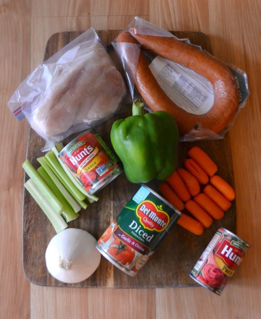 Everything you need to make Instant Pot Chicken and Kielbasa Creole