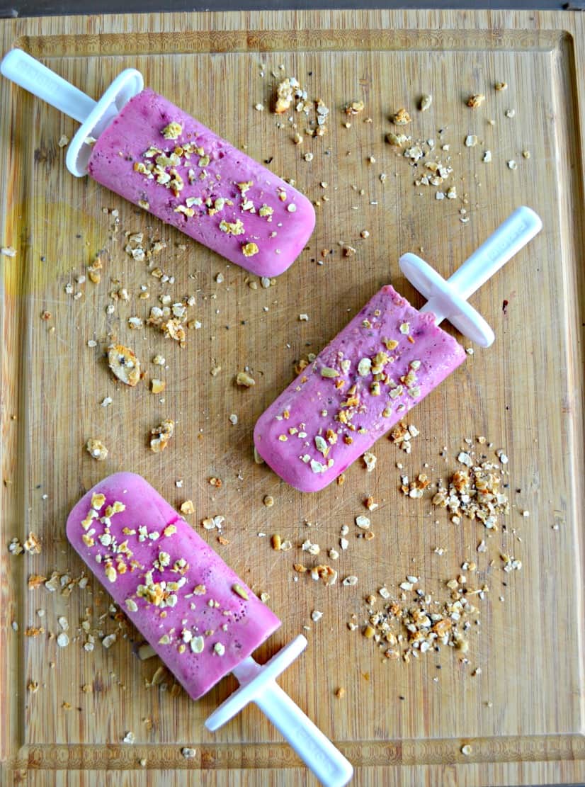 Grab a Strawberry Breakfast Popsicle with yogurt and granola!