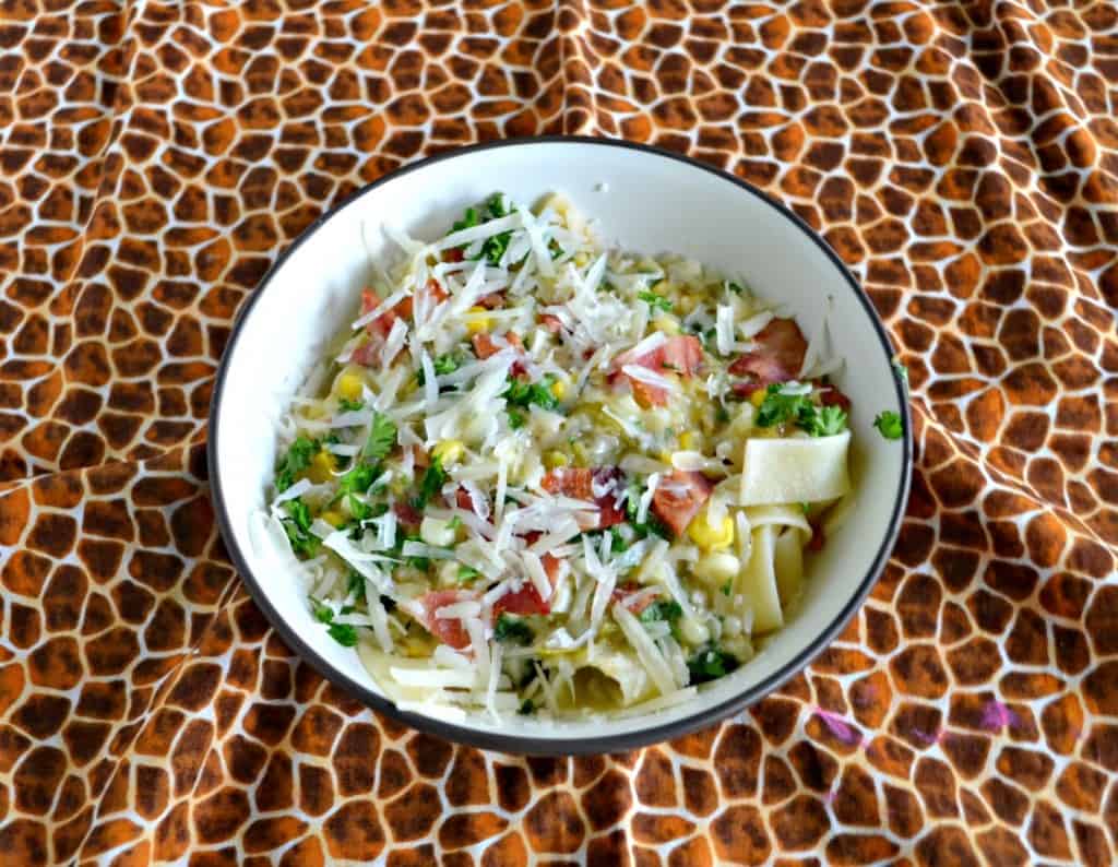 Pasta in the summer? You can do it with this fresh Corn Pasta with Bacon and Pecorino Romano!