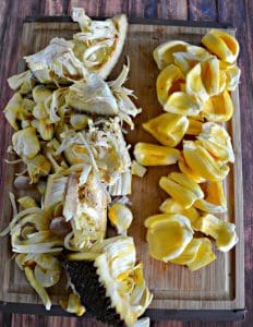 Learn how to get the fruit out of a Jackfruit!
