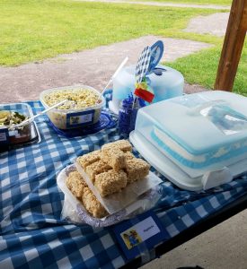 Little Blue Truck party food (haystacks, pasta salads)