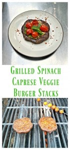 Grill up these dleicious Grilled Spinach Caprese Veggie Burger Stacks!