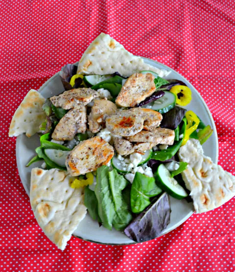Looking for a filling entree salad? Check out this Greek Chicken Salad with Creamy Dressing