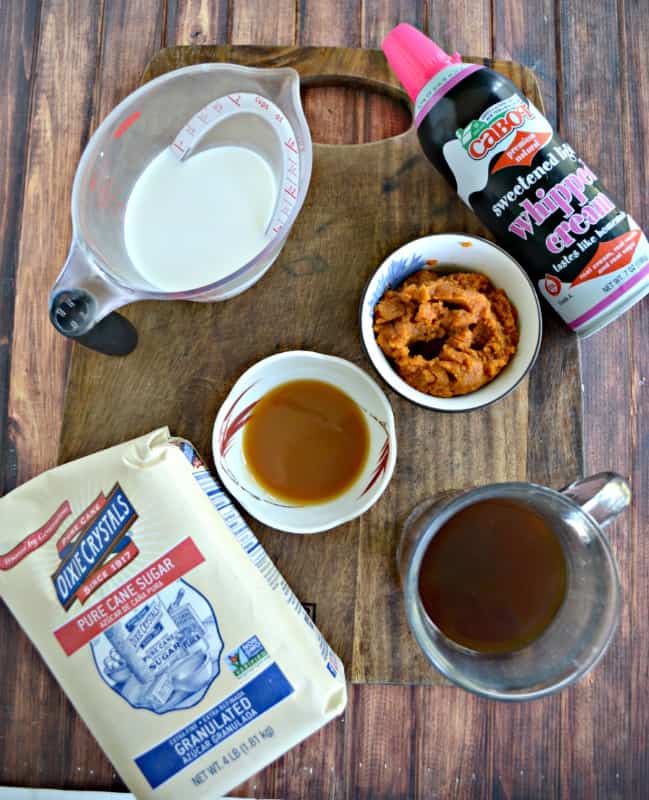 Everything you need to make a Salted Caramel Pumpkin Latte
