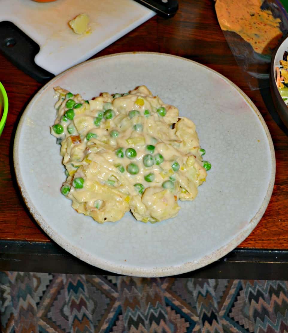 Grab a fork and dig into this Gnocchi Mac and Cheese with Peas