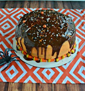 Delicious Halloween Layer Cake with orange and chocolate layers