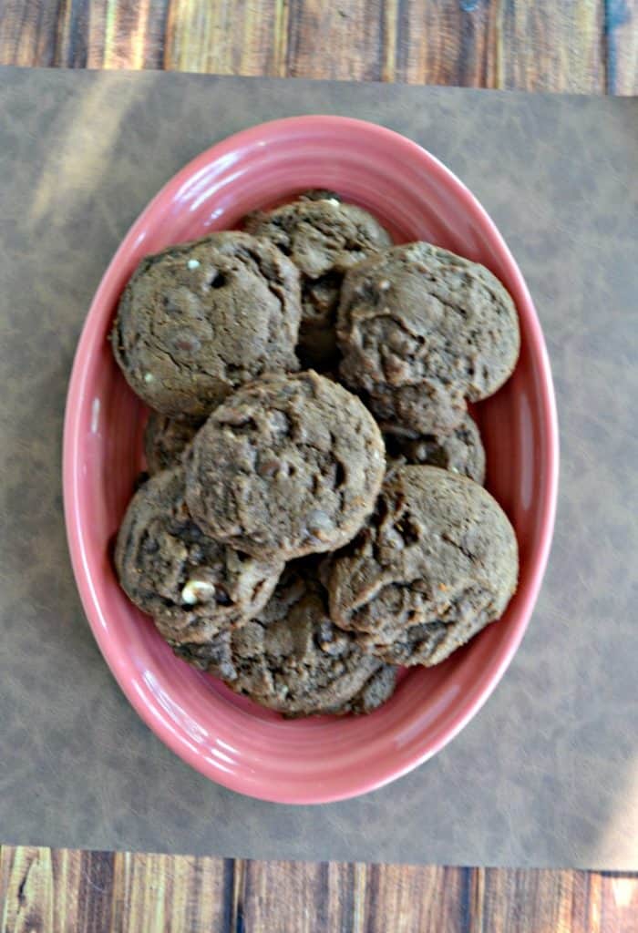 Delicious Triple Chocolate Cookies with 3 types of chocolate chips!
