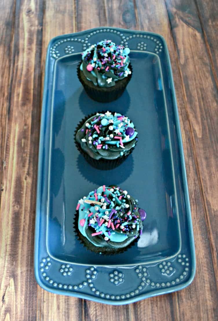 Blue Velvet Galaxy Cupcakes