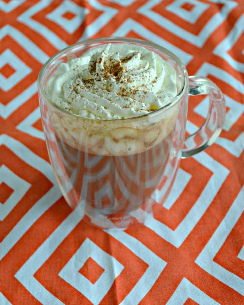 Grab a blanket and warm uup with this Pumpkin Spice Hot Cocoa.