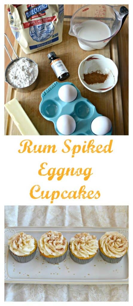 Everything you need to make Rum Spiked Eggnog Cupcakes