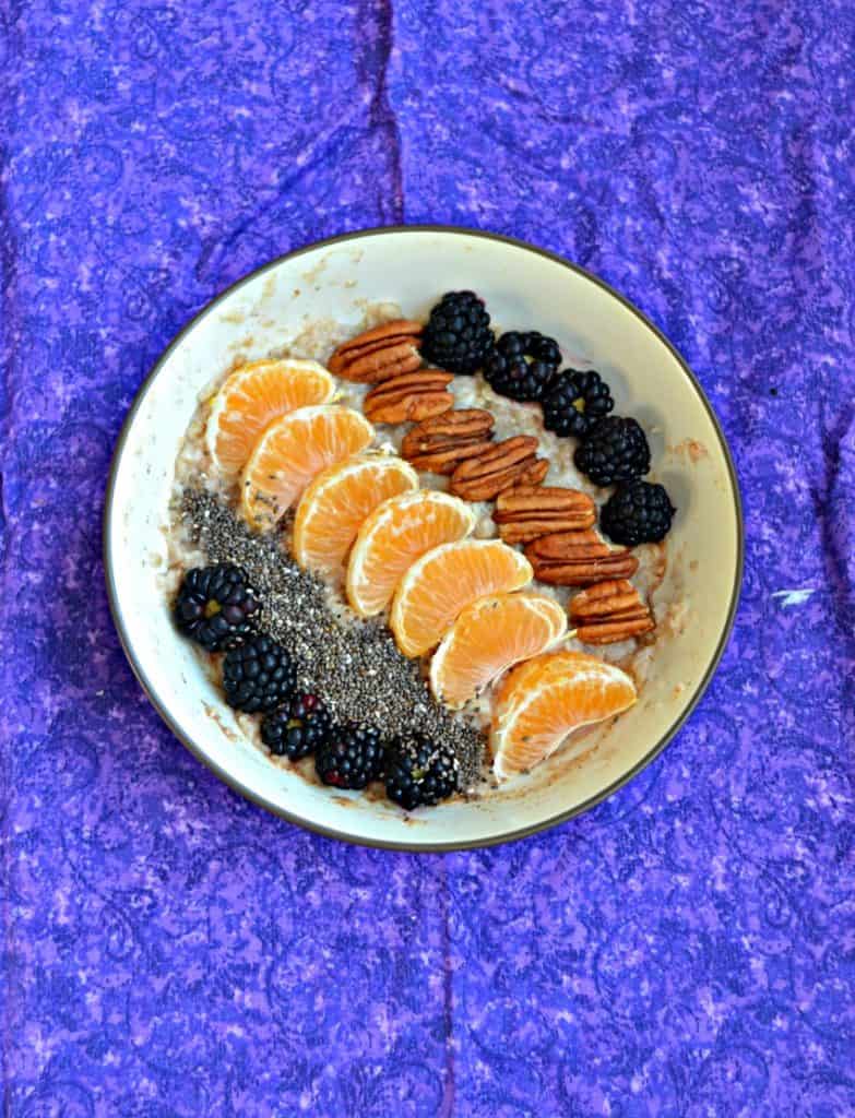 Blackberry Pecan Oatmeal Bowls with Omega-3s