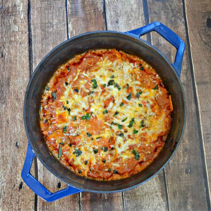 Swiss Diamond Casserole holds this quick and easy One Pot Lasagna