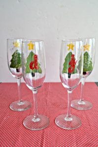 Monogrammed Holiday Champagne Glasses are a fun gift to make and give!