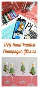 DIY Hand Painted Champagned Glasses