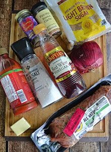 Ingredients for making Pulled Pork with Mustard Barbecue Sauce