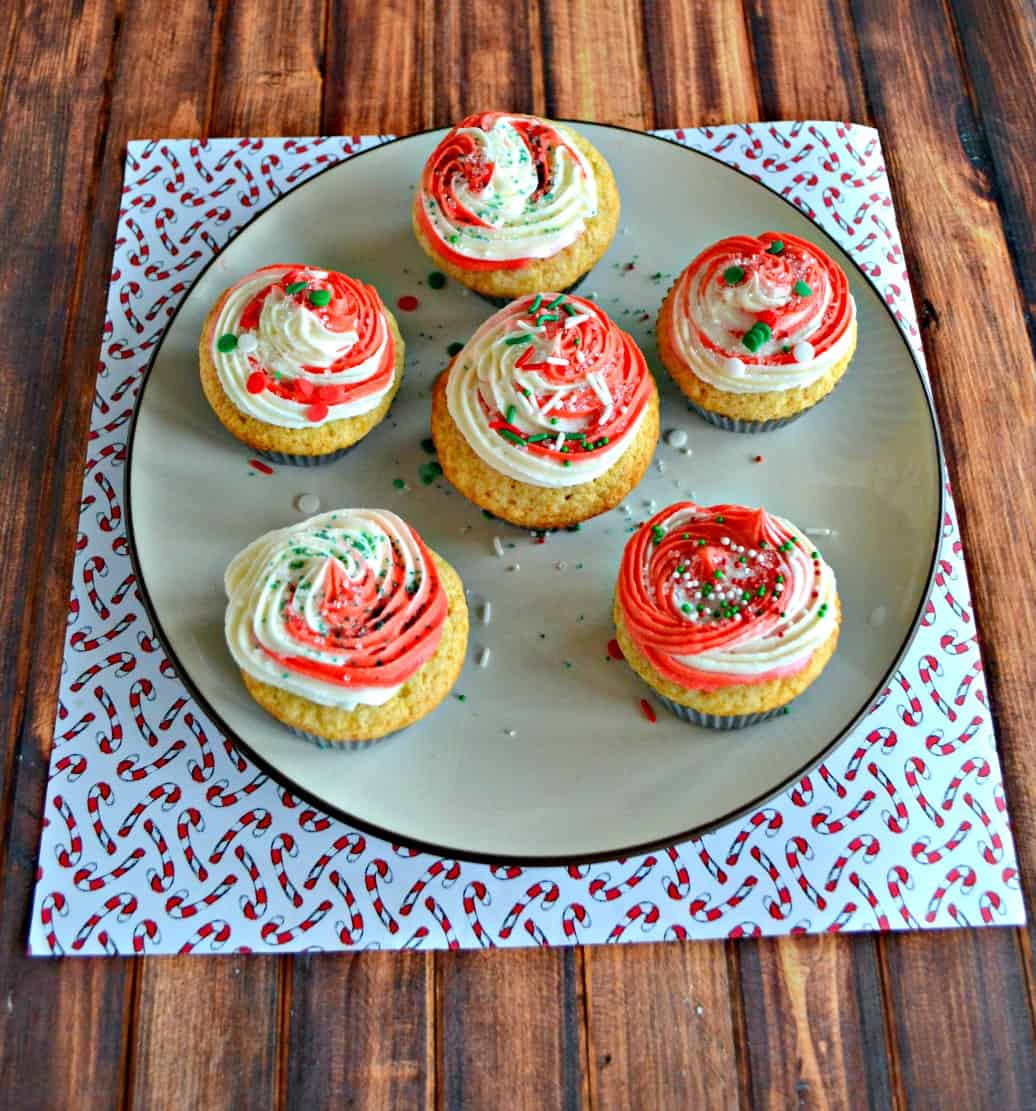 Vanilla Cupcakes with Peppermint Swirl Frosting