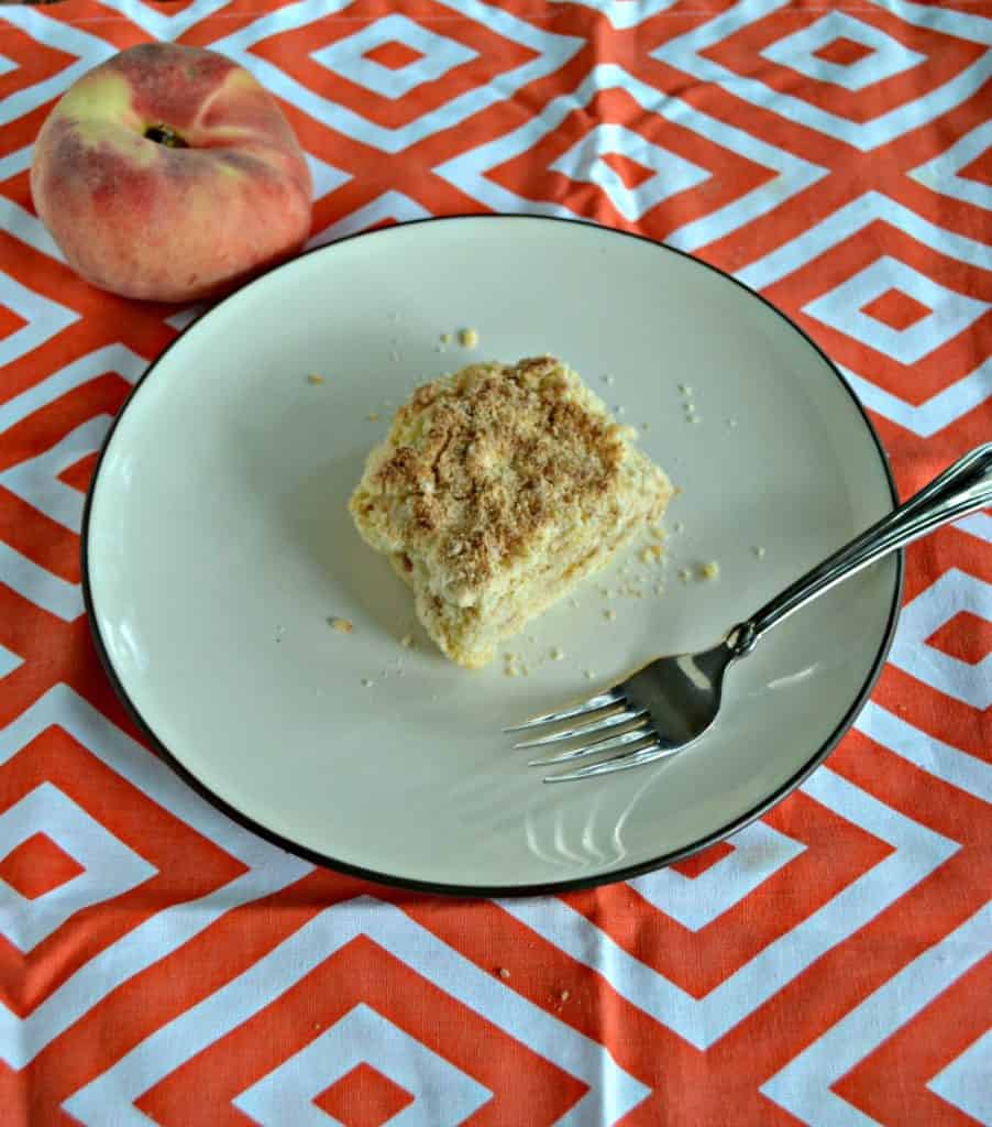 Peach Bars with crumble topping is delicious!
