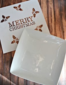 Choose a fun stencil and make this DIY Christmas Cookie Platter