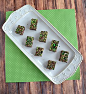 Grab some green and gold sprinkles and make this Peppermint Brownie Batter Fudge