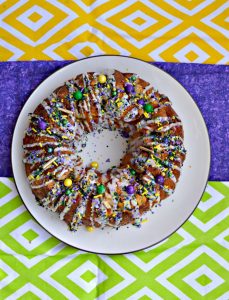 Kids will love helping you decorate this fun Mardi Gras Monkey Bread King Cake!