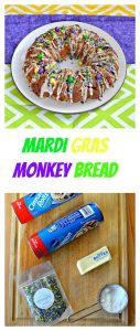 It only takes a handful of ingredients to make Mardi Gras Monkey Bread!
