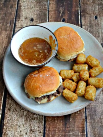 Planning a Game Day party? Enjoy these French Dip Sliders made in the slow cooker or Instant Pot