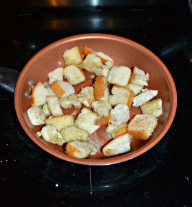Homemade croutons for French Onion Soup