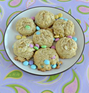 Grab a glass of milk and enjoy these Easter M&M's Cookies