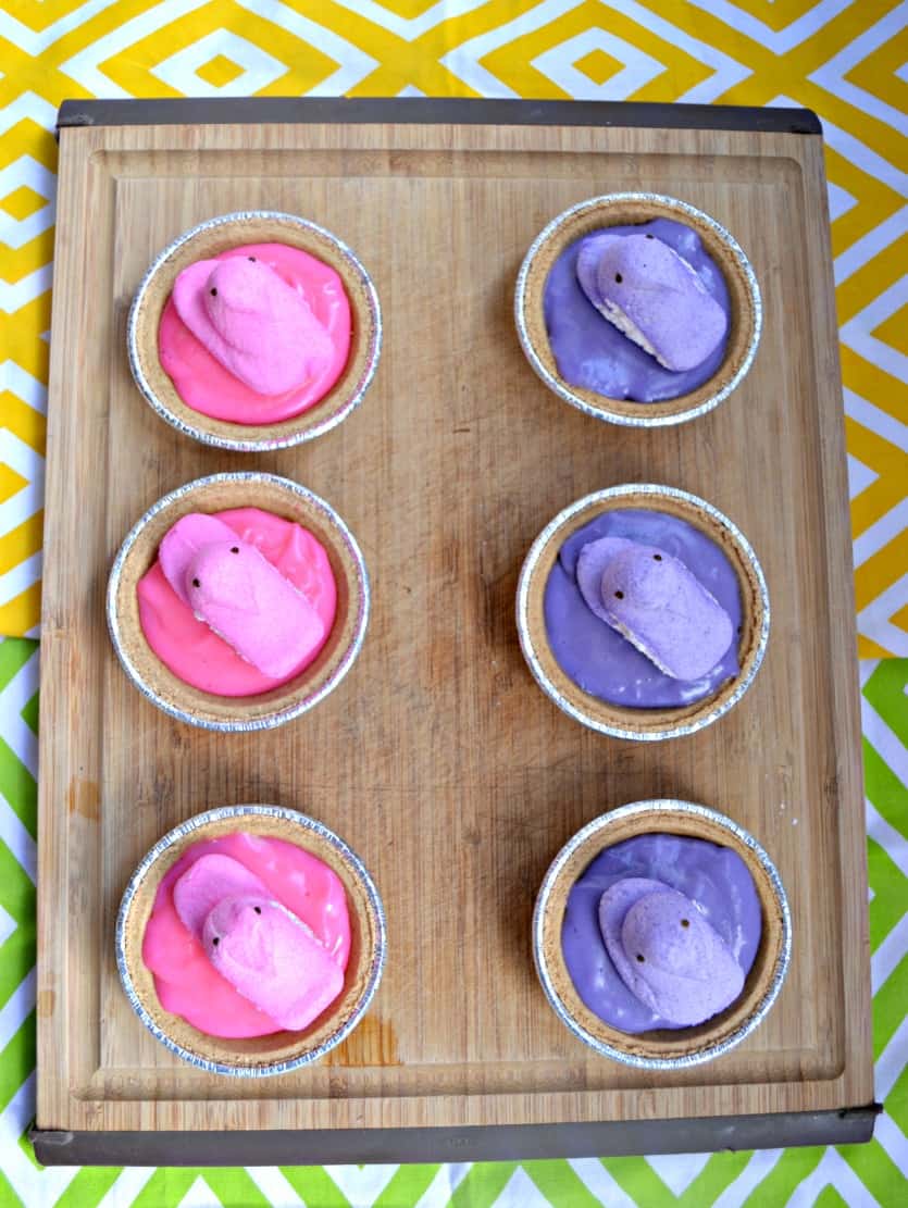 Whip up a batch of these super cute Pastel PEEPS Mini Pudding Pies for Easter!