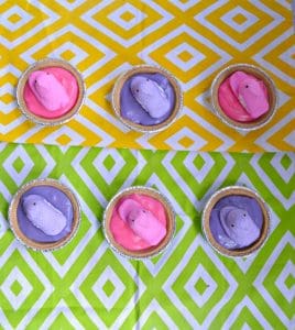 Kids will love helping to make these Pastel PEEPS Mini Pudding Pies