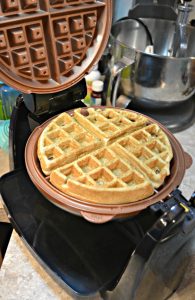 Vanilla Bean Waffles are made with the Hamilton Beach waffle iron.