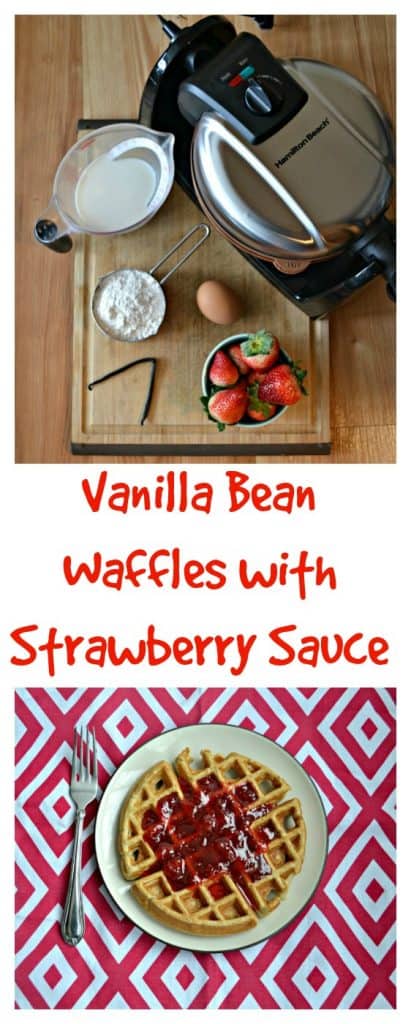 Looking for a tasty breakfast the whole family will enjoy? These Vanilla Bean Waffles with Strawberry Sauce will hit the spot!