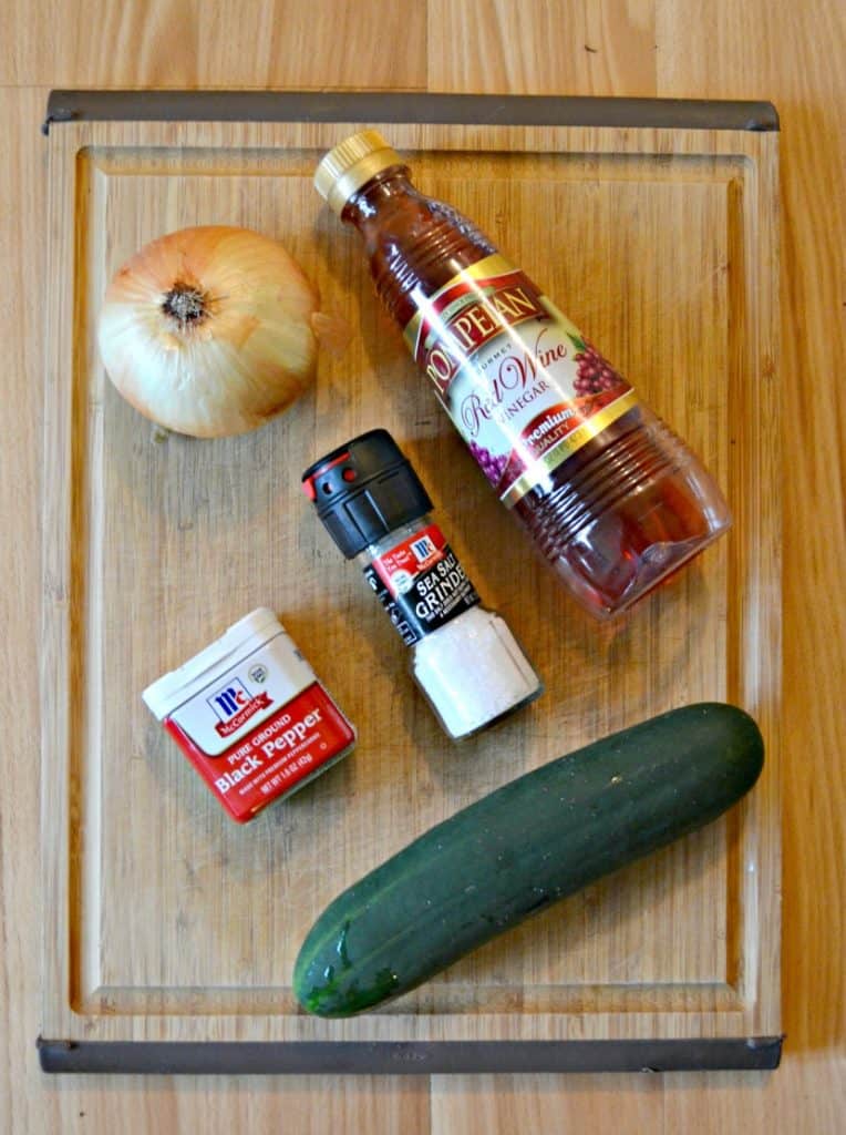 All you need to make Cucumber Onion Salad!