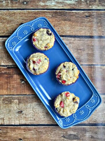 Vegan Yogurt Berry Muffins are perfect with a cup of coffee or tea.